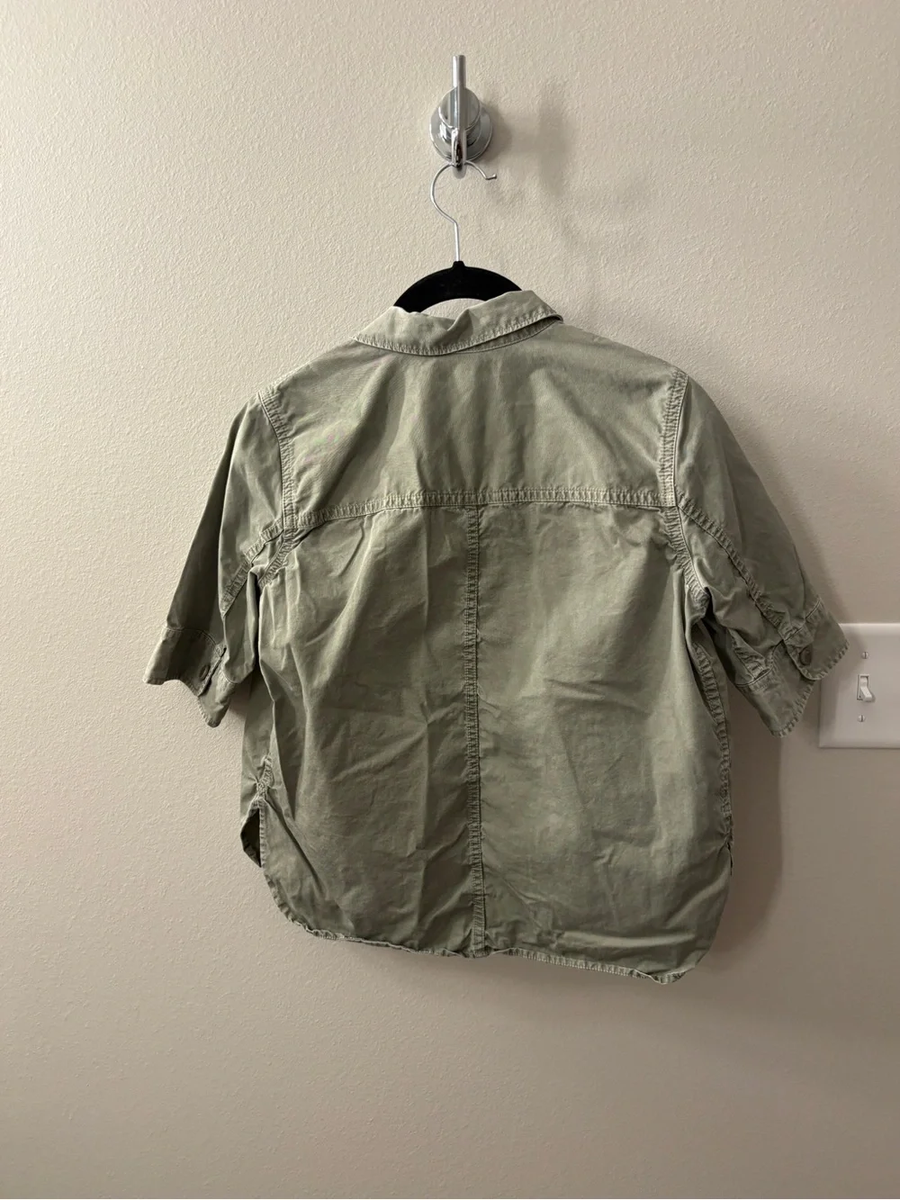 J. Crew women’s Olive Utility Button-Front Shirt
